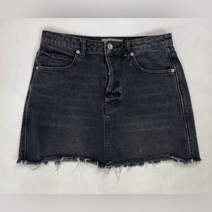 Free People Rugged Aline Denim Jean Skirt Women Size 27 Black